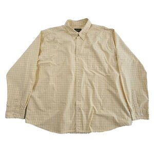 VTG Eddie Bauer Shirt Men's XXL Yellow Long Sleeve Button-Up Classic Relaxed Fit